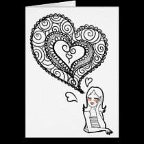 Piense el amor tarjetas