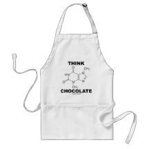 Piense el chocolate (la química de la molécula de  delantales