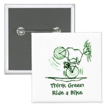 Piense el paseo verde una bici pin