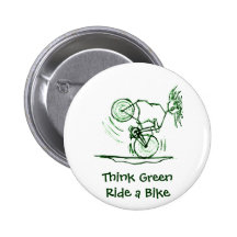 Piense el paseo verde una bici pins