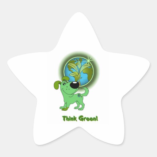 Piense el verde (la hoja) calcomanía forma de estrella personalizada