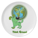 Piense el verde (la hoja) plato