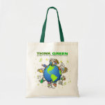 Piense el verde - plante un árbol bolsa lienzo