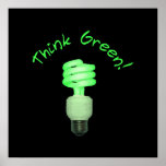 ¡Piense el verde! Poster