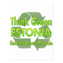 Piense Estonia verde Postal