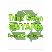 Piense Guyana verde Tarjeta Postal