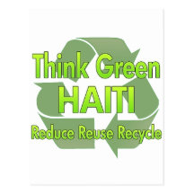 Piense Haití verde Tarjeta Postal