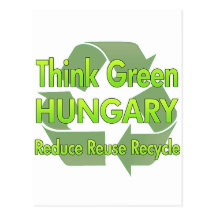 Piense Hungría verde Tarjetas Postales