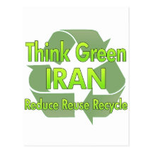 Piense Irán verde Tarjetas Postales