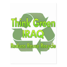Piense Iraq verde Postal