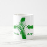 Piense la taza verde tazas