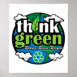 Piense la tierra verde poster