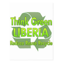 Piense Liberia verde Tarjetas Postales