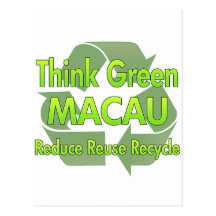 Piense Macao verde Tarjeta Postal