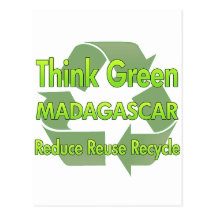 Piense Madagascar verde Postales