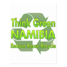 Piense Namibia verde Tarjeta Postal