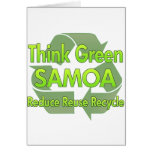 Piense Samoa verde Tarjeton