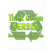Piense Serbia verde Tarjetas Postales