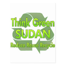 Piense Sudán verde Tarjeta Postal