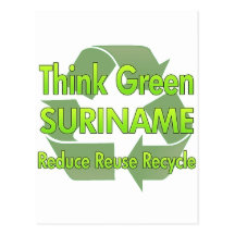 Piense Suriname verde Tarjetas Postales