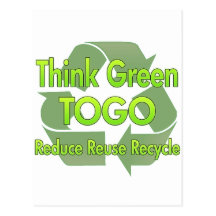 Piense Togo verde Tarjetas Postales