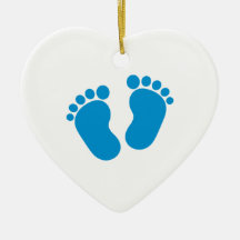 Pies del bebé azul ornaments para arbol de navidad