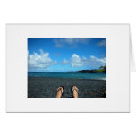 Pies en la playa tarjetas