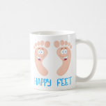 pies felices taza de café