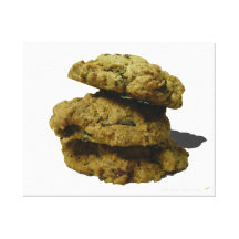 Pila de galletas de microprocesador de chocolate impresion en lona