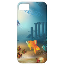 Pilares antiguos de la Atlántida, de pescados y de iPhone 5 Case-Mate Carcasas