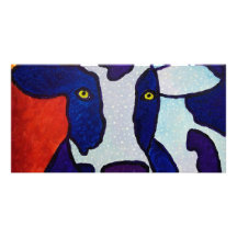 Piliero de la vaca wow tarjeta con foto personalizada