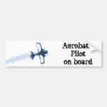 Piloto aeroacrobacia a bordo etiqueta de parachoque