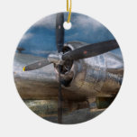 Piloto - avión - el B-29 Superfortress Ornamento Para Arbol De Navidad