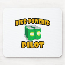 Piloto Cerveza-Accionado Tapete De Ratones
