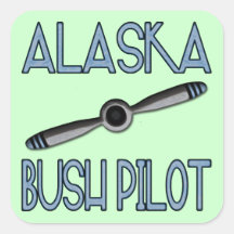 Piloto de Alaska Bush Calcomanias Cuadradas