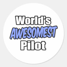 Piloto de Awesomest del mundo Etiqueta Redonda