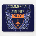 Piloto de las líneas aéreas comerciales tapete de raton