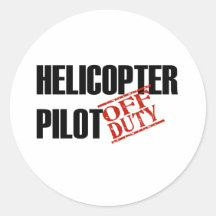 PILOTO DEL HELICÓPTERO FUERA DE SERVICIO ETIQUETA REDONDA