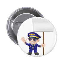 Piloto lindo con el ejemplo del carácter de signo pin