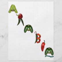 Pimientas de chile de Arabia Tarjeton