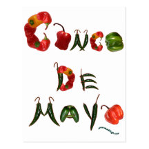Pimientas de chile de Cinco de Mayo Postal