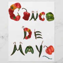 Pimientas de chile de Cinco de Mayo Tarjeton