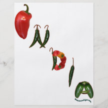 Pimientas de chile de la India Tarjetón