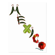 Pimientas de chile de México Tarjeta Postal