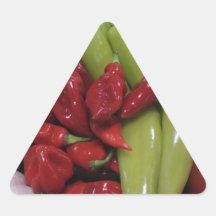 Pimientas de chile pegatinas de triangulo