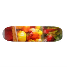 Pimientas en el mercado de los granjeros tabla de skate