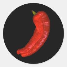 Pimiento picante pegatina redonda