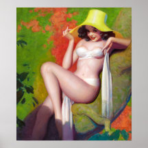 Pin amarillo del gorra para arriba poster