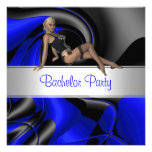 Pin azul abstracto de la curva de la despedida de  invitaciones personales 
