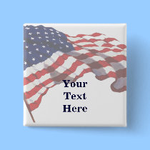 Pin de encargo de la bandera americana del texto d botones